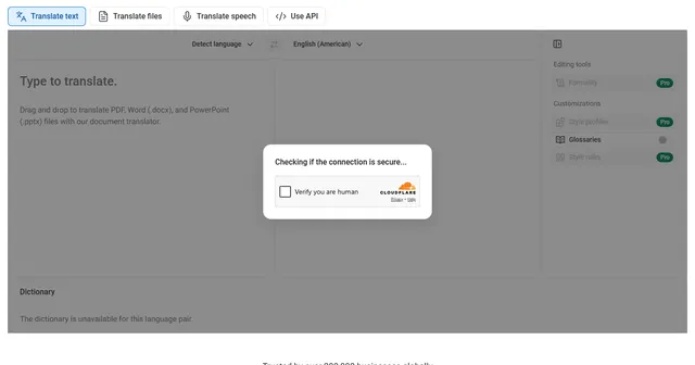 DeepL interface