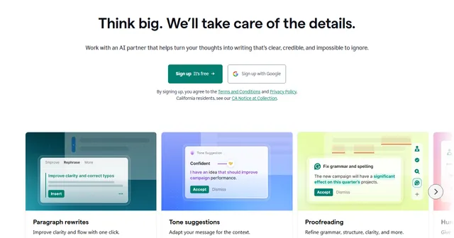 Grammarly interface